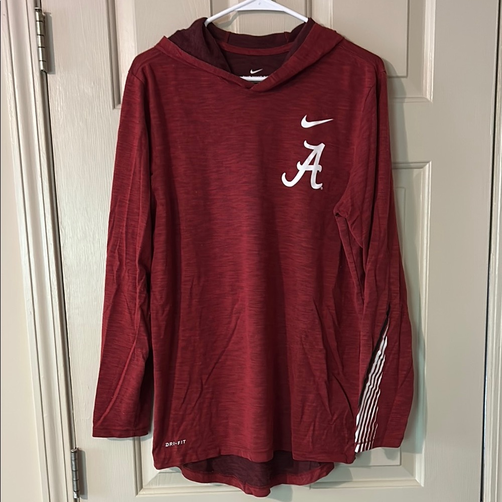 Nike Red Long Sleeve Hoodie with Logo